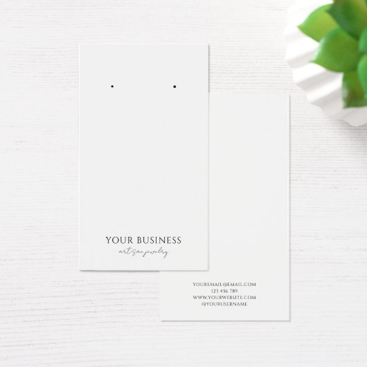 ミニマリストシック白黒ジュエリーディスプレイカード (デスク)