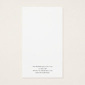 ミニマリストシック白黒ジュエリーディスプレイカード (裏面)