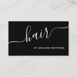 ミニマリストシック白黒ヘアサロンヘアスタイリスト 名刺