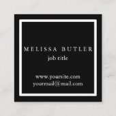 ミニマリストシック白黒モノグラモダンム スクエア名刺 (裏面)