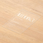 ミニマリストシック結婚式招待状 アクリル招待状 (レイダウン)