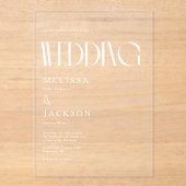 ミニマリストシック結婚式招待状 アクリル招待状 (正面)