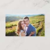 ミニマリストシック結婚式RSVPウェブサイトQRコードフォト エンクロージャーカード (裏面)