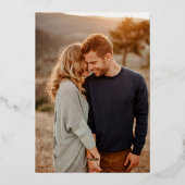 ミニマリストシック編集可能カラーフォトデートを保存 箔招待状 (裏面)