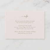 ミニマリストシック金ゴールド結婚赤面ズホテル詳細 エンクロージャーカード (正面)