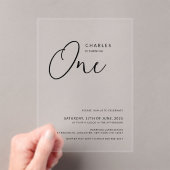 ミニマリストシック1st誕生日 アクリル招待状 (インサイチュ (ポータブル))