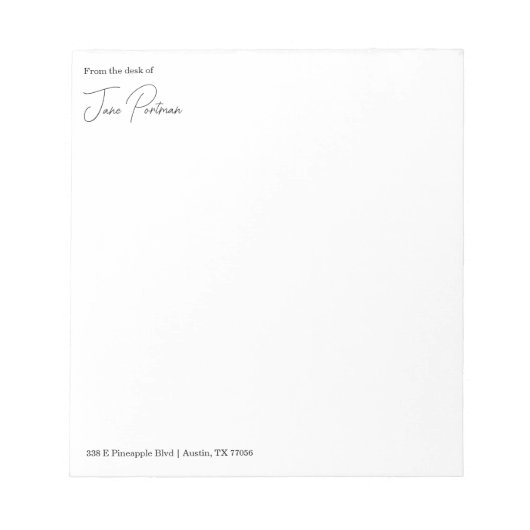 ミニマリストシック |のデスクから ノートパッド (正面)