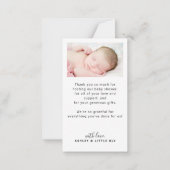 ミニマリストシックMINI SIZEフォトベビー感謝していユー ノートカード (裏面)