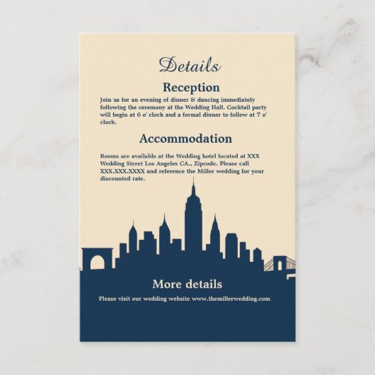 ミニマリストシティライツロマ結婚ンスの目的地 エンクロージャーカード (正面)