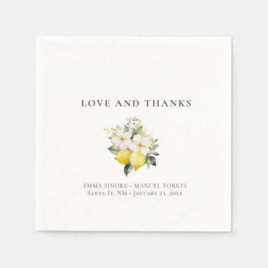 ミニマリストシトラス開花フラットサンキューユナイテッド スタンダードカクテルナプキン (正面)