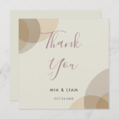 ミニマリストシャンパンアイボリーサークル結婚ズ サンキューカード (正面/裏面)