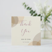ミニマリストシャンパンアイボリーサークル結婚ズ サンキューカード (スタンド正面)