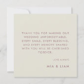 ミニマリストシャンパンアイボリーサークル結婚ズ サンキューカード (裏面)