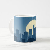 ミニマリストシルハウエット超高層ビルソフト金ゴールドブルー コーヒーマグカップ (正面左)