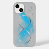 ミニマリストシルバーインフィニティサインとティール(緑がかった色)グロー | Case-Mate iPhoneケース (裏面)