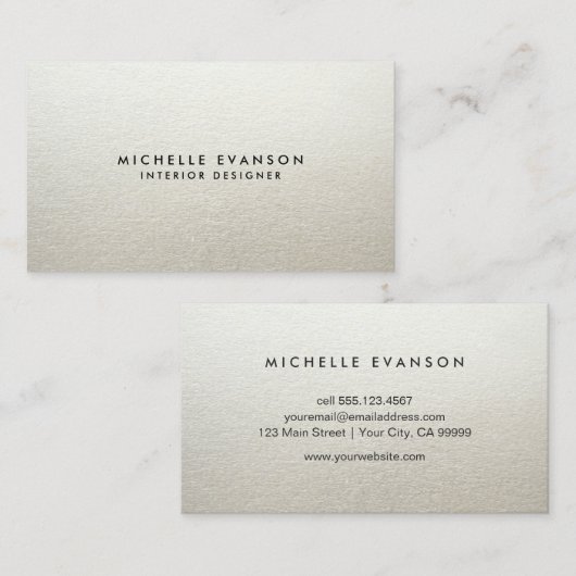 ミニマリストシルバーシンプルプロフェッショナル 名刺 (正面/裏面)