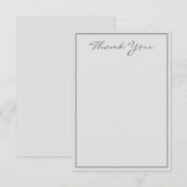 ミニマリストシルバースクリプトありがとうフラットカード サンキューカード (正面/裏面)