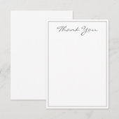 ミニマリストシルバースクリプトありがとうフラットカード サンキューカード (正面/裏面)