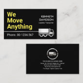 ミニマリストシルバーセミトラックホーム引越し業者 名刺 (正面/裏面)