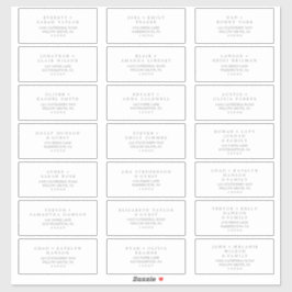 ミニマリストシルバータイポグラフィゲスト住所 シール