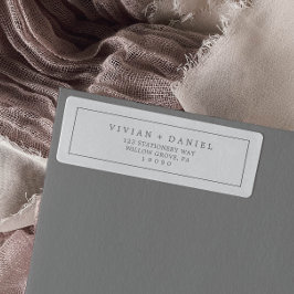 ミニマリストシルバータイポグラフィ差出人住所ラベル ラベル