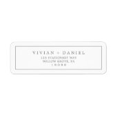 ミニマリストシルバータイポグラフィ差出人住所ラベル ラベル (正面)