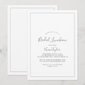 ミニマリストシルバーブライダルルンチョン招待状 招待状 (正面/裏面)