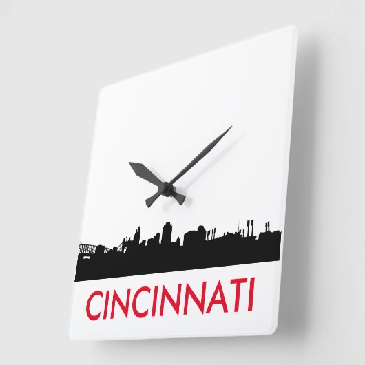 ミニマリストシンシナティオスカイラインクロック スクエア壁時計 (傾斜)