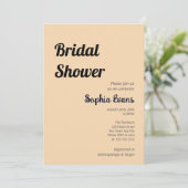 ミニマリストシンプルとサンドブラウンブライダルシャワー 招待状 (スタンド正面)