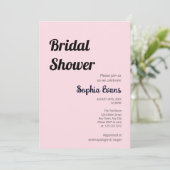 ミニマリストシンプルとソフトピンクブライダルシャワー 招待状 (スタンド正面)