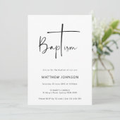 ミニマリストシンプルと洗礼《キリスト教》洗礼式や命名式 招待状 (スタンド正面)