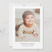 ミニマリストシンプルと洗礼《キリスト教》洗礼式や命名式 招待状 (裏面)