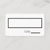 ミニマリストシンプルクラスパーソナライズされた結婚ズのフラット プレイスカード (正面)