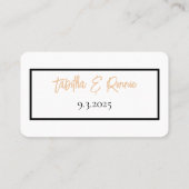 ミニマリストシンプルクラスパーソナライズされた結婚ズのフラット プレイスカード (裏面)