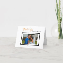 ミニマリストシンプルクラス結婚の折り畳み サンキューカード