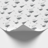 ミニマリストシンプルクリスマスの手描きツリーの星 ラッピングペーパー (角)