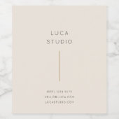 ミニマリストシンプルクリーンモダン金ゴールドとクリーム ワインラベル (シングルラベル)