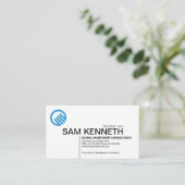 ミニマリストシンプルグレーライン起業家起動 名刺 (スタンド正面)