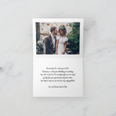 ミニマリストシンプルデコタイポグラフィ2結婚写真 サンキューカード (内部)