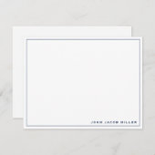 ミニマリストシンプルネービーブルー ノートカード (正面/裏面)