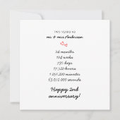 ミニマリストシンプルハート 2 周年記念結婚記念日 カード (正面)