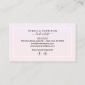 ミニマリストシンプルピンクレインボーラッシュ文字 名刺 (裏面)