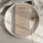 ミニマリストシンプルベージュ結婚のメニューカード メニュー<br><div class="desc">Minimalist All In One Collectionと連携するように設計されたこのカスタマイズ可能なマッチングメニューカード結婚は、クリーンでクラシックフォントを備えたシンプルレイアウトを備えている。レイアウト、フォント、文字サイズの変更など、このデザインの高度なカスタマイズを行うには、上クリックの「」ボタカスタマイズンを使用してください。何か連絡質問があれば私に頼む！</div>