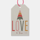 ミニマリストシンプルボホー温自然度カラークリスマス ギフトタグ (正面)