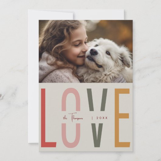 ミニマリストシンプルボホ温カスタム暖写真 シーズンカード (正面)