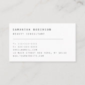 ミニマリストシンプルモノグラムモダンビジネスカード 名刺 (裏面)
