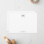 ミニマリストシンプルロゴのブランドロゴのノートカード ノートカード (正面/裏面インサイチュ)