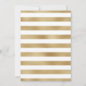 ミニマリストシンプル金ゴールドフォイル白黒ベビー 招待状 (裏面)