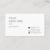 ミニマリストシンプル　クリーンモダン名刺 名刺 (裏面)