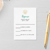 ミニマリストシーシェルウェディングRSVPカード 出欠カード